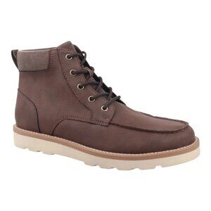 Club Room Clifton Lace Up Moc Toe Boots Mens Brown Memory Foam Size 11
